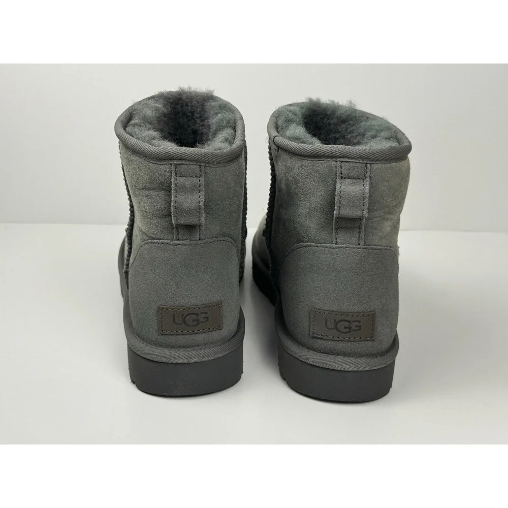 UGG‎ Classic Mini II Sheepskin Wool Boots Women's Size 11 Grey W/1016222